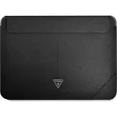 GUESS Saffiano Triangle Logo-taske til en 14" bærbar computer - sort