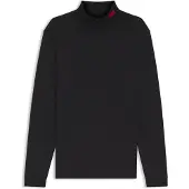 HUGO Slim fit T-shirt i bomuld med rullekrave med logo
