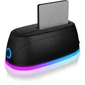 Icy Box IB-1124L-C3 - HDD dockingstation - båse: 1 - 2,5 / 3,5 delt - SATA 6Gb/s - USB 3.0 - sort