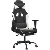vidaXL gamingstol kunstlæder sort og hvid