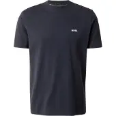 BOSS BOSStil mænd. 50506373 T-shirt Elastic navy (XXL), Casual, Bomuld, Korte ærmer, Blå