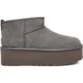 Ugg UGGtil kvinder. 1135092 Classic Ultra Mini Platform Leather Ankle Boots mørkegrå (39), Læder, 5-8 cm, Ingen, Casual