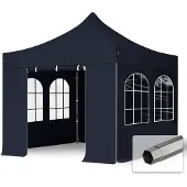 TOOLPORT 3x3m, stål, easy-up-pavillon, 4 sidedele, sort