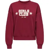 ONLY Sweatshirt 'ONLJo' vinrød / hvid
