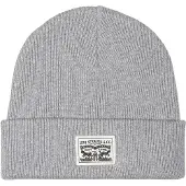 Levi's Hue 'Backpatch Beanie Light Heather Grey / Black' grå