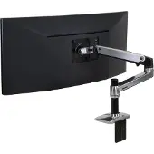 Ergotron LX - Monteringssæt (drejelig arm, klemme til montering på skrivebord, forlængeradapter, skive-monteret base, 7 pæl) - for LCD display - poleret aluminium - skærmstørrelse: op til 34