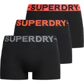 Superdry Superdrytil mænd. M3110450B Pakke med 3 boxershorts Marca sort (S), Afslappet, Bomuld
