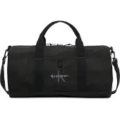 Calvin Klein Rejsetaske 'Monologo Embroidery Duffel' mørkegrå / sort