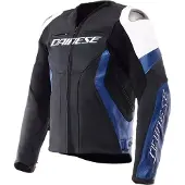 Dainese Racing 5 Læderjakke Hvid/Blå/Sort 54