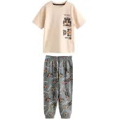 Next Nattøj beige / mørkegrå / orange / sort