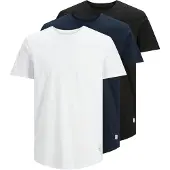 Jack & Jones 3-pak Long Line Fit Ensfarvet T-shirt