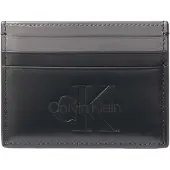 Calvin Klein Etui 'Smooth Monologo Card' mørkegrå / sort