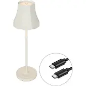 QAZQA Retro bordlampe genopladelig IP44 Off-white - Granny