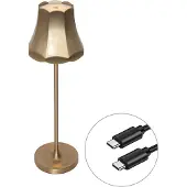 QAZQA Retro bordlampe guld genopladelig IP44 - Granny