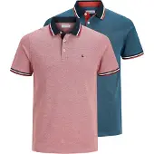 Jack & Jones Bluser & t-shirts 'JJEPaulos' mørkeblå / lys rød / sort / hvid