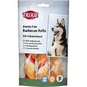 Trixie Denta Fun Barbecue Chicken Chewing Rolls - 12 cm - 3 x 105 g