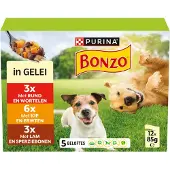 Bonzo Vådfoder i Gelé – Okse, Kylling og Lam – 12 x 85 g