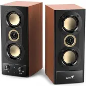 Genius Kompiuterio kolonėlės garsiakalbiai SP-HF800BT, 2.0, 20W, juoda-ruda, Bluetooth 5.3