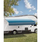 Vevor Manuel RV Markise Komplet Sæt, 18' Udtrækkelig Markise med Aluminiumslegeringsramme, Udendørs Trailer Markise, Passer til de fleste RV'er (Blue Fade)