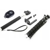 Xrec Selfiestang 4-i-1 / stativ fleksibel / fjernbetjening / monopod / holder til telefon / smartphone