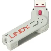 Lindy 40620, Nøgle til portblokering, USB Type-A, Lyserød, Acrylonitrilbutadienstyren, 1 stk, Polybag