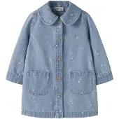 Name it Kjole blue denim / pastelgrøn / hvid