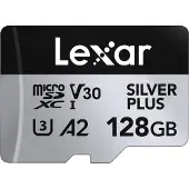 Lexar Professional SILVER PLUS - Flashhukommelseskort - 128 GB - A2 / Video Class V30 / UHS-I U3 - microSDXC UHS-I