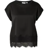 Vila Ellette Full Satin Lace Top Kortærmet Bluse