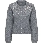 ONLY Cardigan 'ONLMIGGIE' grå-meleret / perlehvid