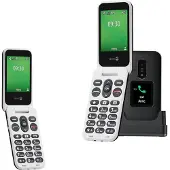 Doro Leva E30, klaptelefon med store taster, 4G, sort-hvid