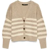Vero Moda Cardigan 'VMLEA' ecru / taupe