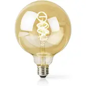 Nedis SmartLife - LED-filament-lyspære - form: kugle - E27 - 4.9 W (tilsvarende 40 W) - klasse G - varmt til køligt hvidt lys - 1800-6500 K - guld