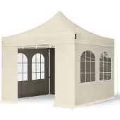 TOOLPORT 3x3m, aluminium, easy-up-pavillon, 4 sidedele, creme