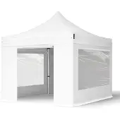 TOOLPORT 3x3m, aluminium, easy-up-pavillon, 4 sidedele, hvid