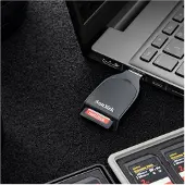 SanDisk QuickFlow - Kortlæser (SDXC UHS-I, SDHC UHS-I, SDXC, SDHC, SD) - USB 3.2 Gen 1