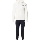 EA7 EA7til mænd. 8NPV63_PJVRZ Hvid Core Identity hættetrøje med lynlås i bomuld (M), Casual, Sport, Lange ærmer
