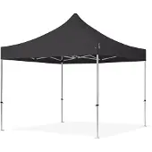TOOLPORT 3x3m, aluminium, easy-up-pavillon, uden sidedele, sort
