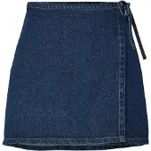 Pieces Flora Wrap Denim Kort Nederdel Med Høj Talje