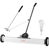 Vevor 36-tommer magnetisk fejemaskine med hjul, 23 kg kapacitet, med teleskopisk magnetisk opsamlingsværktøj, justerbart håndtag, magnetisk opsamlingsfejemaskine til opsamling af søm og skruer, til væ