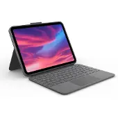 Logitech Combo Touch - Tastatur og folio-kasse - med trackpad - bagbelyst - Apple Smart connector - QWERTY - spansk - oxford-grå - for Apple 10.9-inch iPad (10. generation)