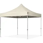 TOOLPORT 3x3m, aluminium, easy-up-pavillon, uden sidedele, creme
