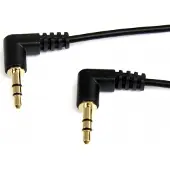 StarTech.com Startech 6 ft. (1.8 m) Right Angle 3.5 mm Audio Cable - 3.5mm Slim Audio Cable - Right Angle - Male/Male - Aux Cable (MU6MMS2RA) - Audiokabel - mini-