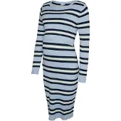 Mamalicious Strikkjole 'MLEsrin' navy / lyseblå / hvid