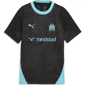 Puma Olympique de Marseille Training Jersey Youth, Clothing, Black/Aqua, 9-10Y