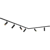 QAZQA Moderne skinnesystem med 6 spots sort 1-faset - Slimline Uzzy