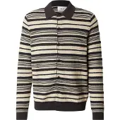 NN07 Cardigan 'Nolan' beige / marin / mørkebrun