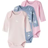 Name it Bodyer l/æ - Noos - NbfBody - 3-pak - Endless Sky/W/Ball - - 74 - Body L/Æ