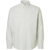 Selected Skjorte 'SLHRick' beige / hvid