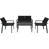 MonsterShop Rattan havemøbelsæt - Sort