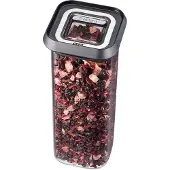 GEFU PANTRY mini, Container, Rektangulær, 0,4 L, Sort, Transparent, Borosilikatglas, Plast, Silikone, Rustfrit stål, 70 mm